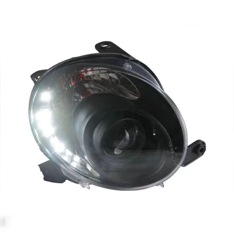 For Fiat 500 2007-2014 High Quality Hair Diode Headlamp Refit Headlamp Lens DRL Day Light Automotive Lighting System