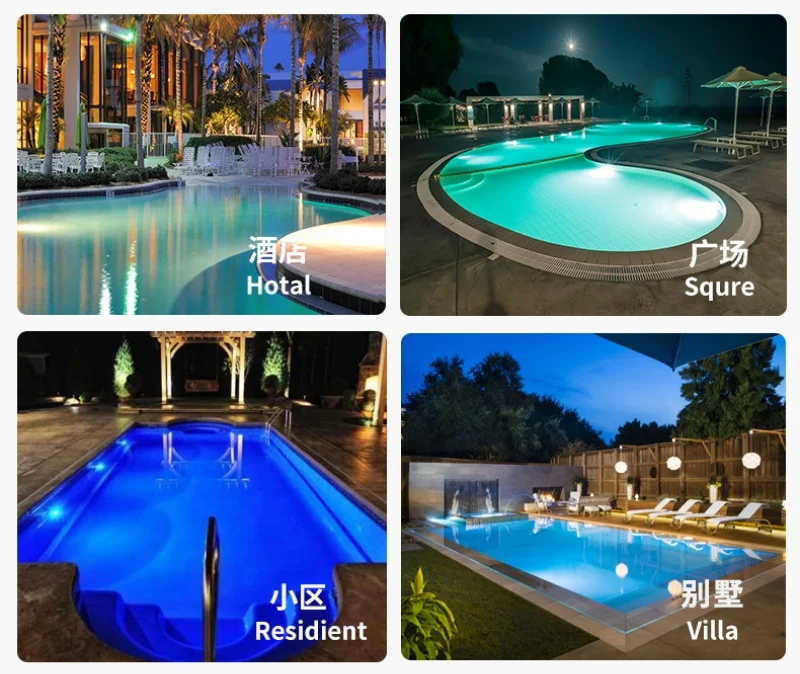 LED أضواء حمام السباحة تحت الماء RGB اللون تغيير AC24V DC24V IP68 مصباح مقاوم للماء مع جهاز التحكم عن بعد 12 واط 18 واط 45 واط 24 واط #3