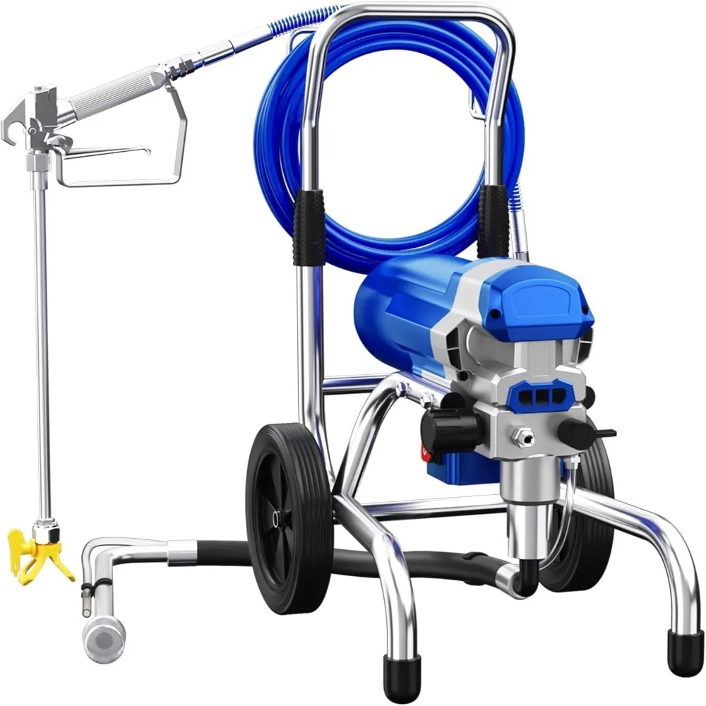 

Airless Paint Sprayer 1800W Electric High Efficiency 3800PSI Cart Thinning Free Sprayer with Extension Rod and Wheels for