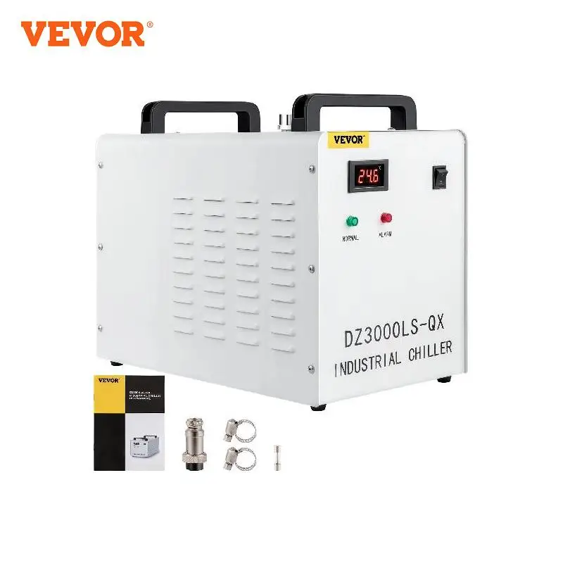 VEVOR-máquina de grabado láser de CW-3000, Enfriador de agua Industrial por termólisis, 60W/80W, tubo de vidrio CO2, refrigeración de husillo CNC