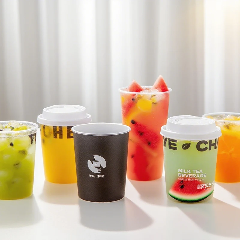 custom.LOKYO Frosted PP 500ml 700ml Straight Milk Tea Lenmon Tea Cup Reusable Disposable Plastic Cups Custom