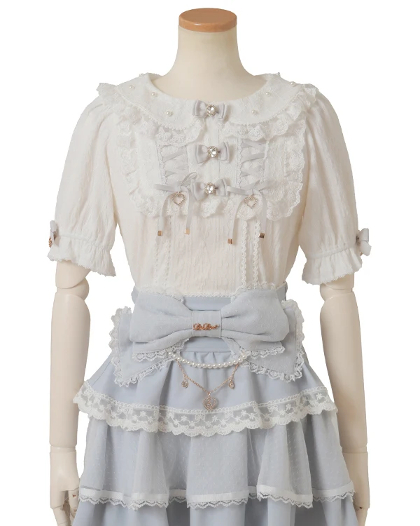 Minha japonesa produzida em massa doce bonito gola de boneca de manga curta topo verão novo doce meninas feminino bonito arco lolita estilo camisa