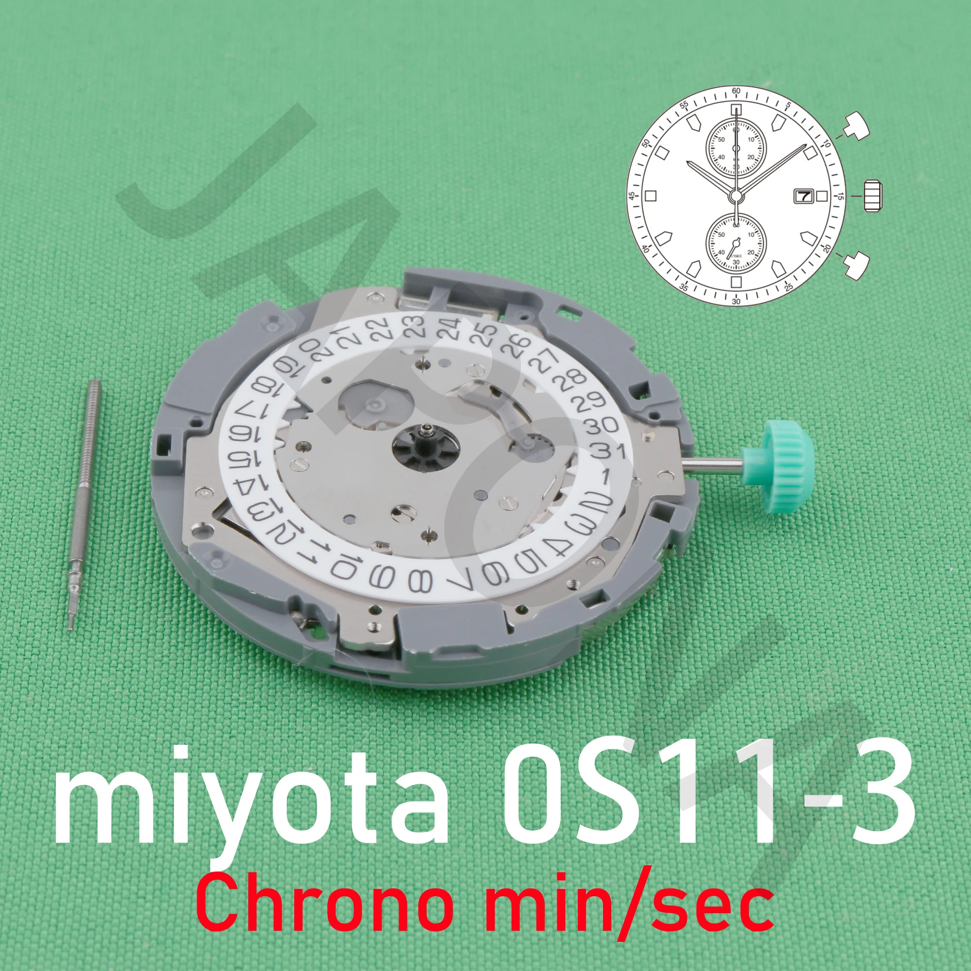 0s11 movement miyota 0S11-3 movement Chronograph movement japan movenment Can incorporate tachymeter function miyota OS11