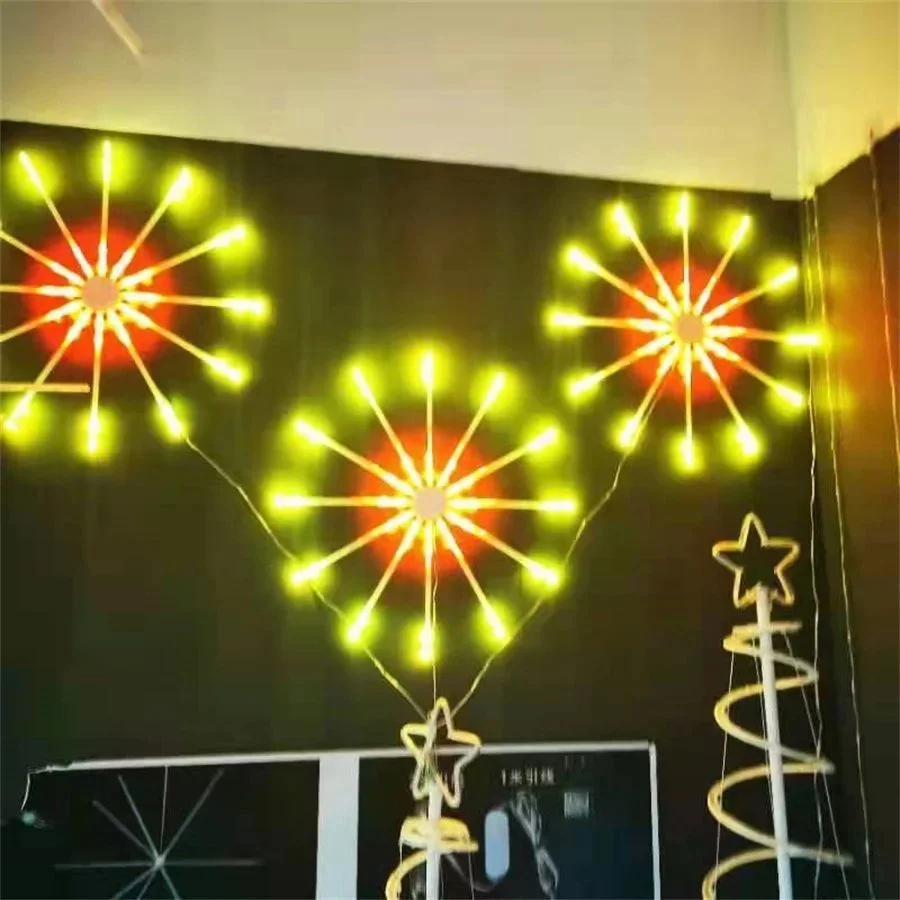 À prova dwaterproof água 18 modos rgb luzes da corda de fogos de artifício remoto natal fadas jardim luzes guirlanda para festa em casa fundo decoração da parede