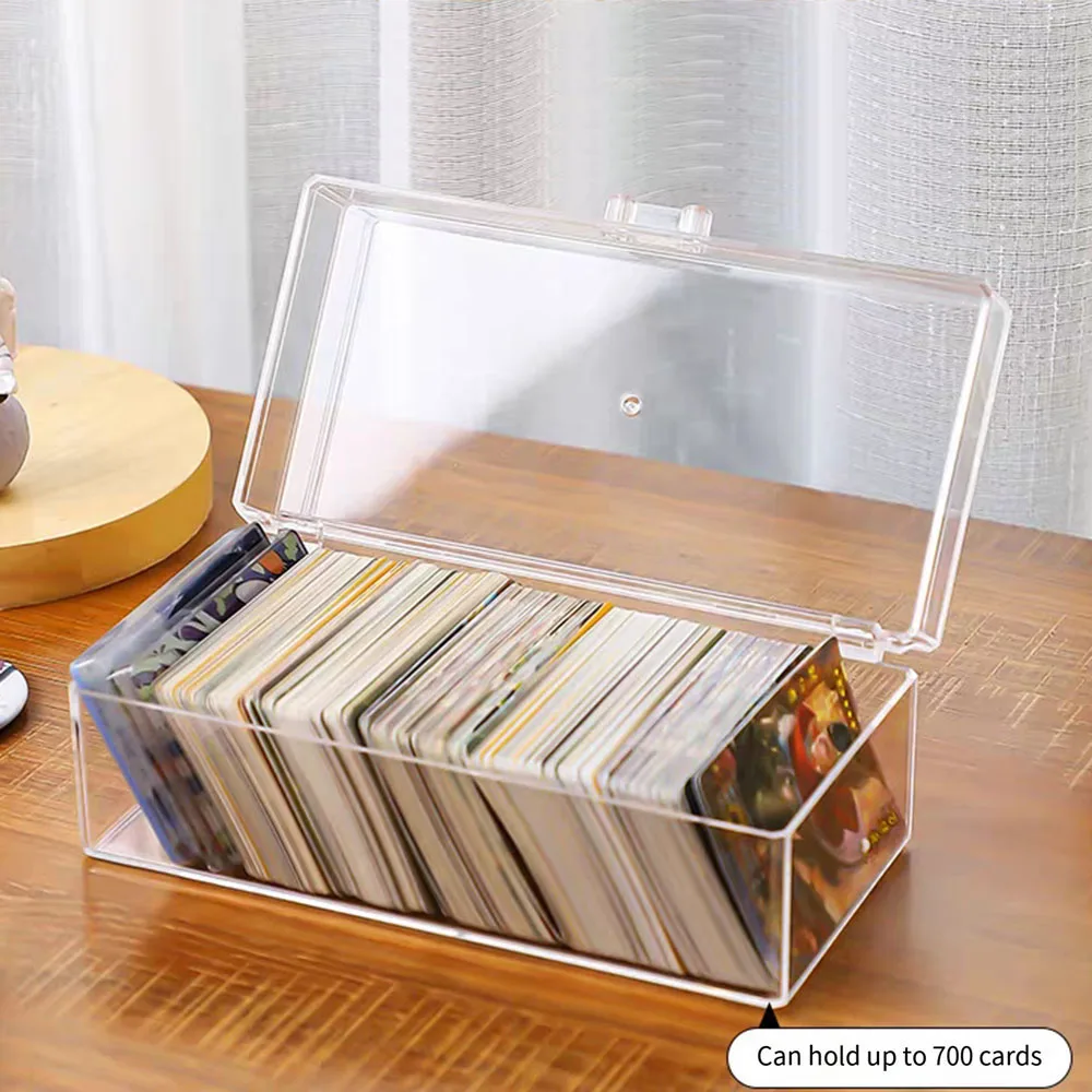 Transparante Visitekaarthouder Doos Met Deksel Multifunctionele Desktopkabel En Oplader Organizer Acryl Fotocards Opbergdoos
