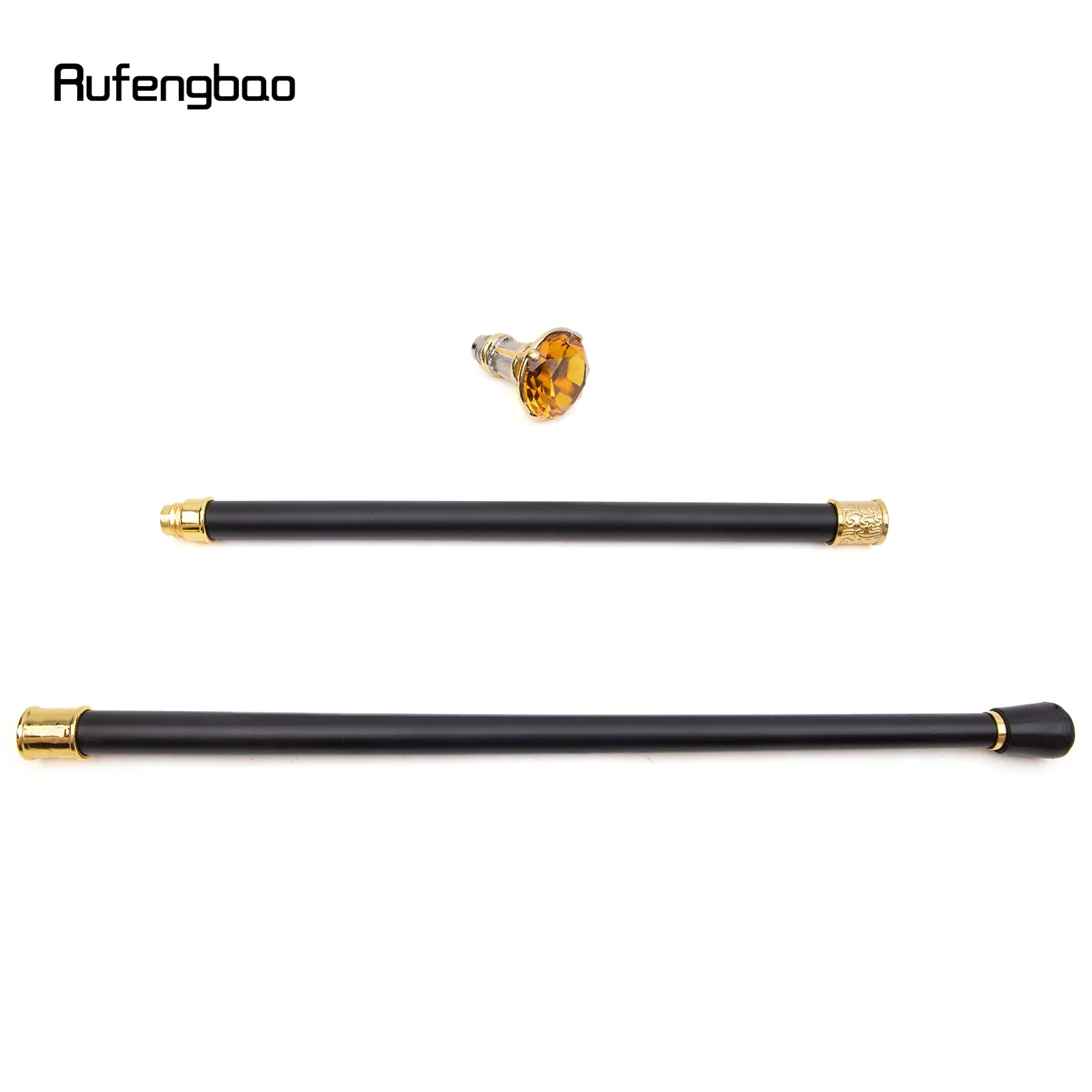 สีส้มเพชรประเภท Golden สีขาวเดิน Cane แฟชั่นตกแต่งเดิน Stick สุภาพบุรุษ Elegant คอสเพลย์ Cane KNOB Crosier 90 ซม