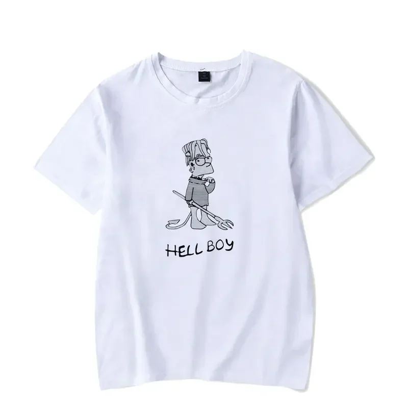Lil Peep T Harajuku divertente disegno del fumetto kawaii T-shirt uomo donna Estate maglietta allentata in morbido cotone Hellboy tee MN1