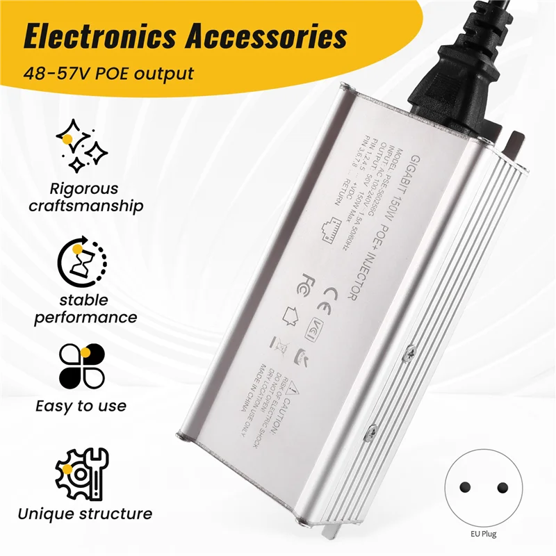 Starlink Dishy POE Injector AC Input 150W Power Output Gen2/Gen3 Support High Power Network Equipment Accessory