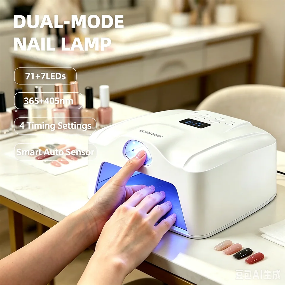 Lámpara Comeuv para un dedo o un dedo del pie, curado de gel con luz LED de secado rápido, sensor automático, doble lámpara