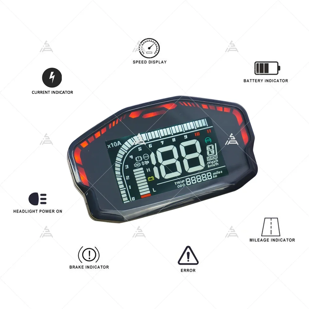 DKD Display LIN CAN-BUS Electric Scooter Motorcycle DKD Speedometer LCD Display Digital Display for Fardriver Display