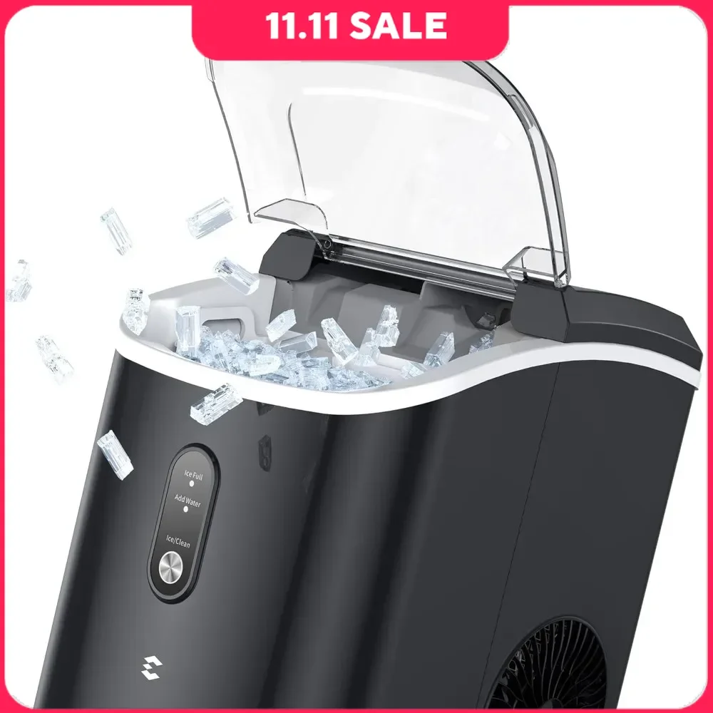 Ce Maker with Ice Bags, Countertop Chewable Pellet, 33LBS/24H, Self-Cleaning Large Capacity & Fast Ice Making, Ice Makers