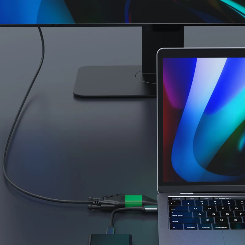 Convertidor USB a VGA compatible con HDMI, estación de acoplamiento, Plug and Play, USB-C