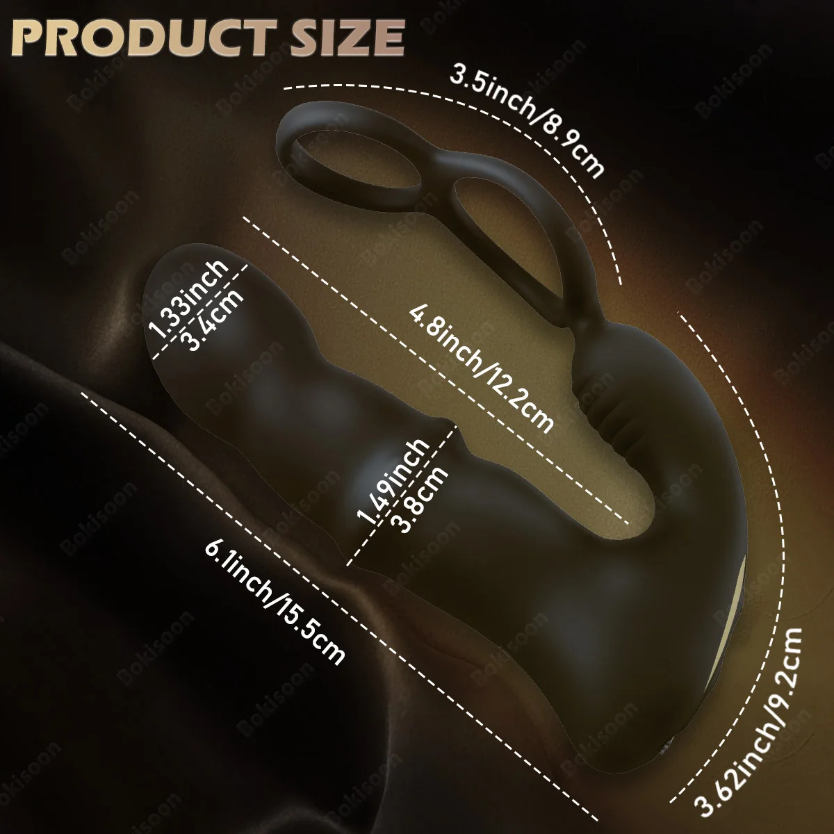 9 Wiggling Thrusting Beads Prostate Massager Vibrating Butt Plug with Penis Ring Vibrator Anal Dildo Prostate Stimulor for Men - Image 5