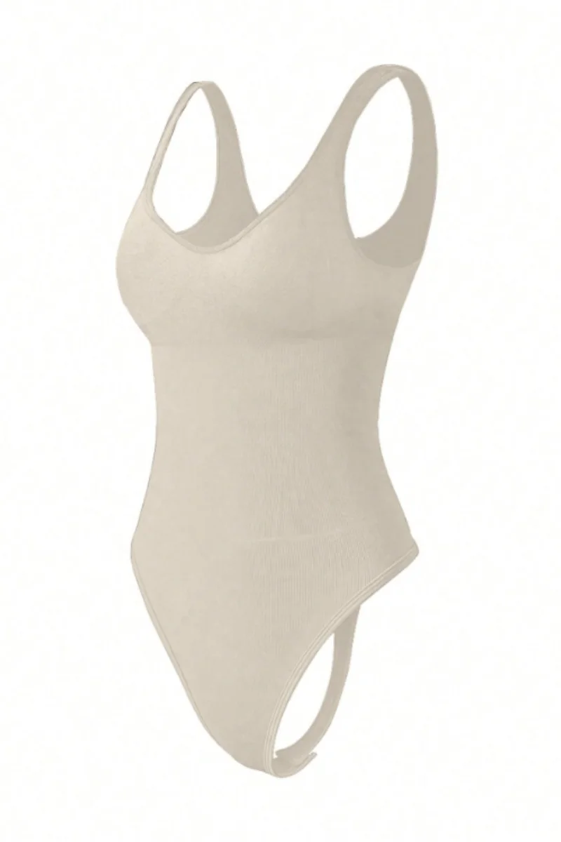 Damen Sexy Tiefausschnitt-Träger-Jumpsuit, eng anliegender Fitness-Sport-Bodysuit, Activewear – Detail 11