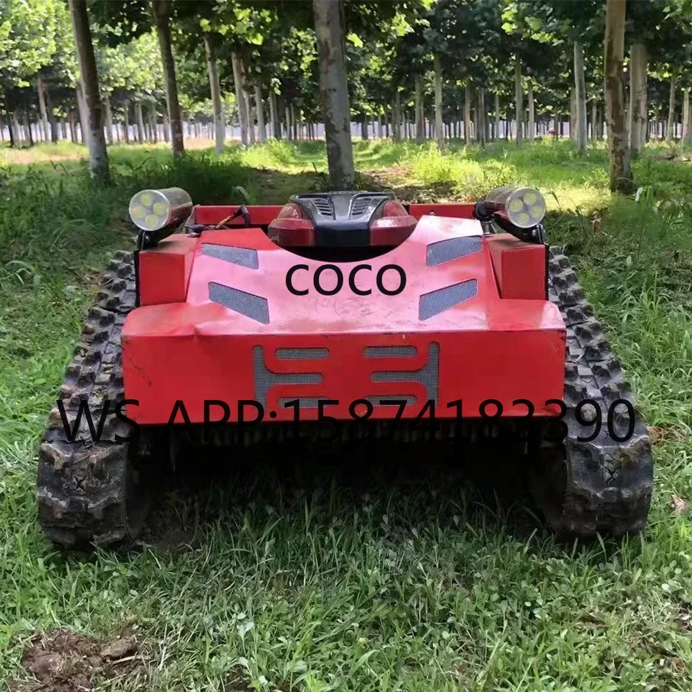 Low Cost Gas Remote Control Robotic Lawn Mower Agricultural Crawler Grass Cutter for Farm Use