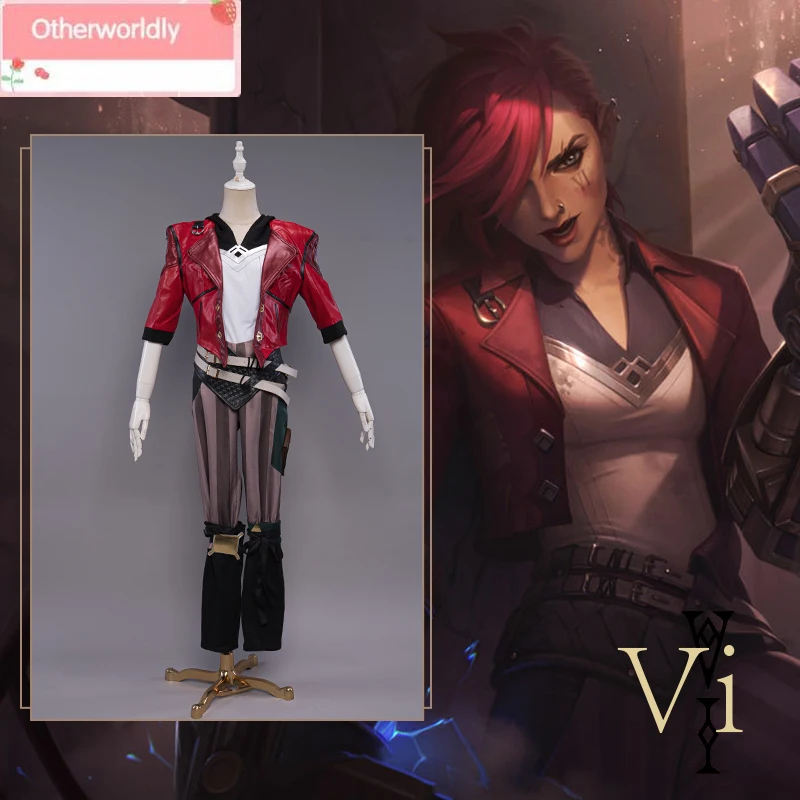 Only S L  Game LOL Cos Vi Cosplay LOL Arcane Cosplay Costume S-2XL League of Legends Cosplay Young Ver Vi Costume