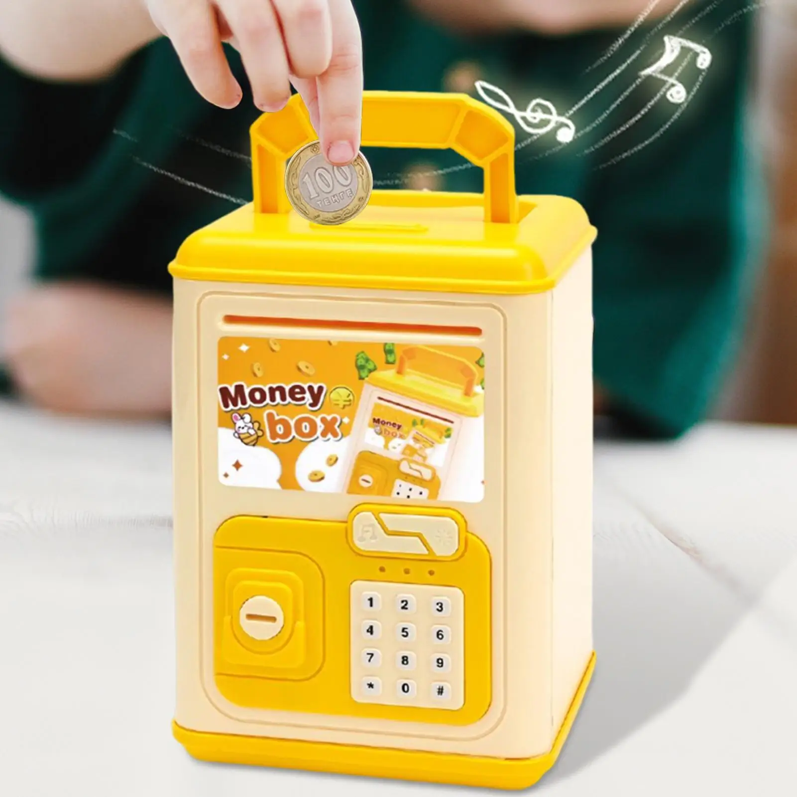 Banque d'argent pour enfants, étui de changement électronique, banque d'argent musicale amusante pour enfants de 5 à 10 ans, étudiants, noël, anniversaire, pâques