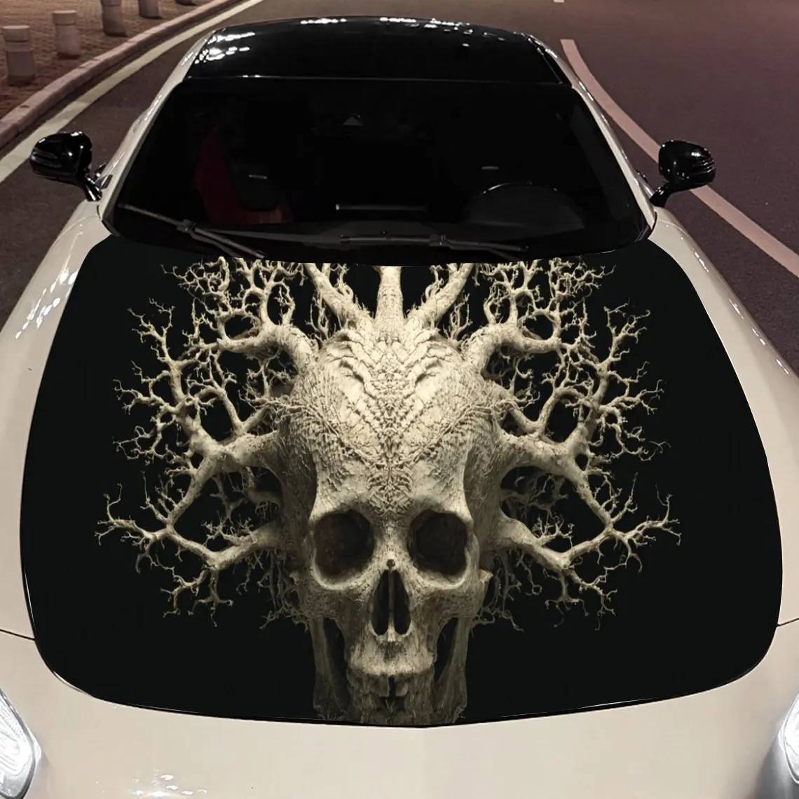 

Eerie Skeleton Branch Car Hood Vinyl Stickers Car Surface Protection Decal Car Decoration Cover Vinyl Wraps Waterproof Self-adhe