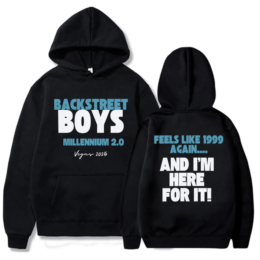 Backstreet Boys 1999 To Vegas 2025 Tour Hoodies Millennium 2.0 Album Printing Sweatshirts Long Sleeve Hooded Pullovers Men Hoody