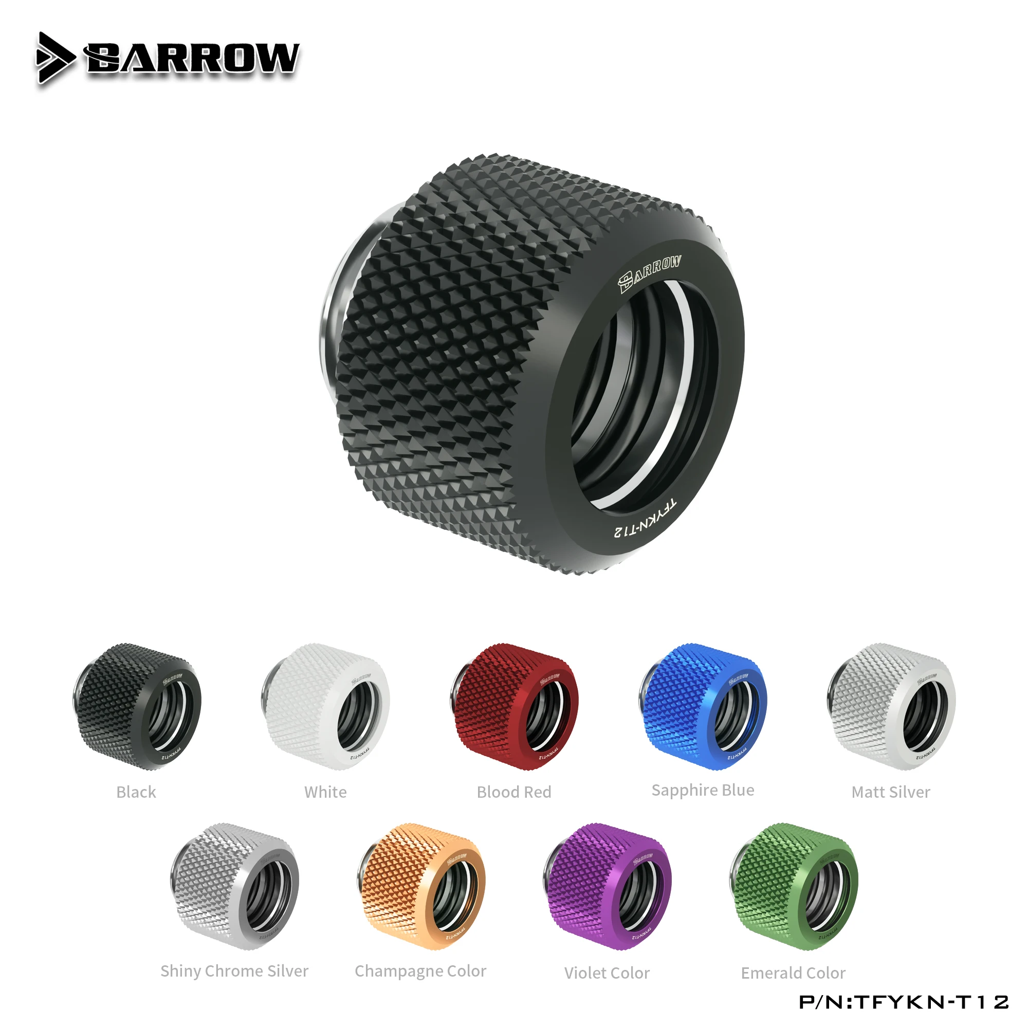 Barrow TFYKN-T12 Hard Tube Fitting G1/4" Choice Water Cooling Adapters Suitable OD12mm Computer Case TFYKN