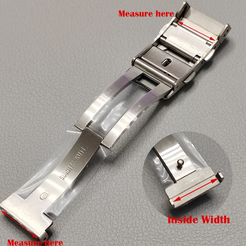 316L Solid Stainless Steel Buckle for 18mm 20mm 22mm Seiko Clasp Double Lock Button Luxury Diver Buckle Metal Watch Accessories