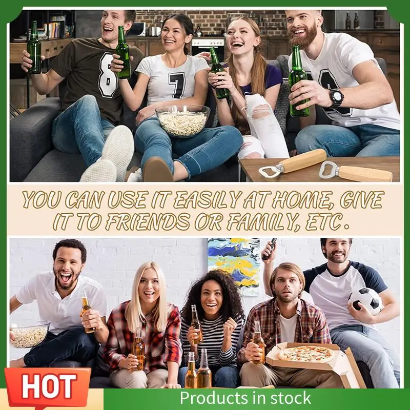 

A68G-Stainless Steel Bottle Opener Cider Wine Opener Bottle Opener With Wooden Handle DIY