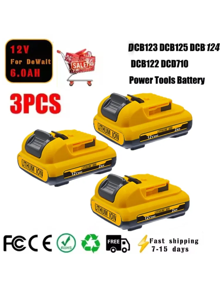 1 Voor DeWalt 12V MAX 2.0Ah 3.0Ah 5.0Ah 6.0Ah Batterij DCB124 DCB125 DCB122 Oplaadbare Gereedschapspakket. - afbeelding 2