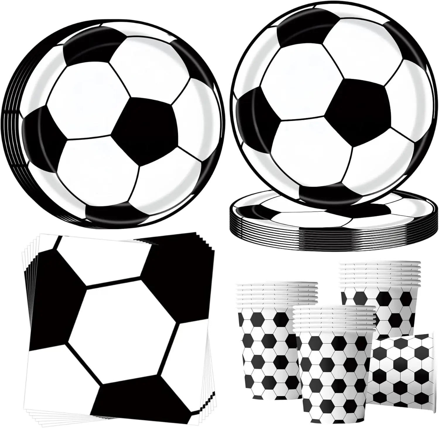 Fußball-Themenparty-Dekoration, Happy-Birthday-Banner, Fußball-Tischgeschirr, Popcorn-Box, Geschenktüte für Jungen und Mädchen, Sport-Fußball-Fans-Zubehör – Detail 7