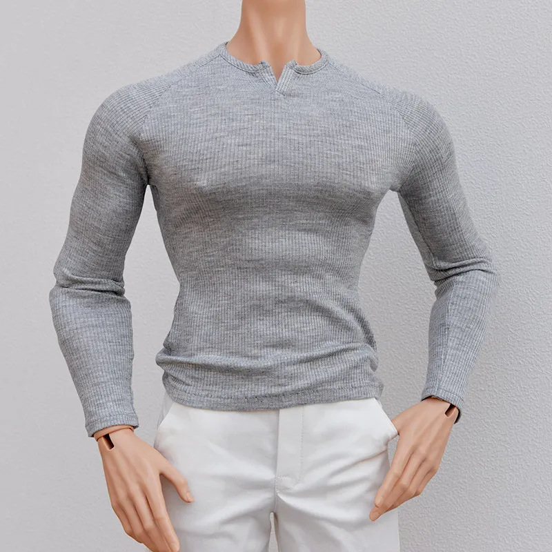 

D09-P837 детская игрушка ручной работы 1/6 1/4 1/3 дяди 73 TD85 ID75 дядя MDD BJD/SD Кукольная одежда с v-образным вырезом облегающая рубашка с длинными рукавами