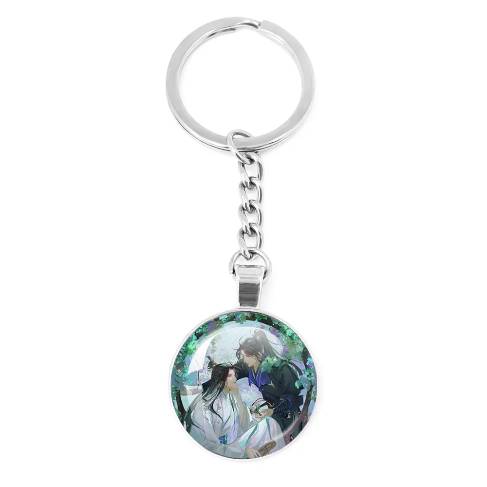 The Husky and His White Cat Shizun ErHa Mo Ran Chu WanNing Cosplay Anime Glass Cabochon Pendant Keychain دوستوں کو تحفے