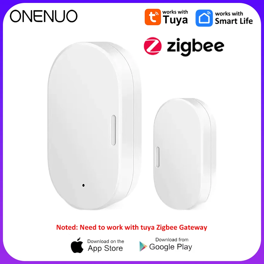 Tuya ZigBee Smart Door Window Sensor Door Open Closed Detectors Smart Home Security Protection Alarm System for Alexa Google