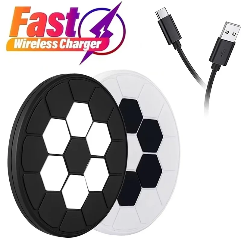 Desktop Wireless Charging Station Wireless Power Pad Portable Football Induction Charger Pad For iPhone 16 15 14 Xiaomi Huawei