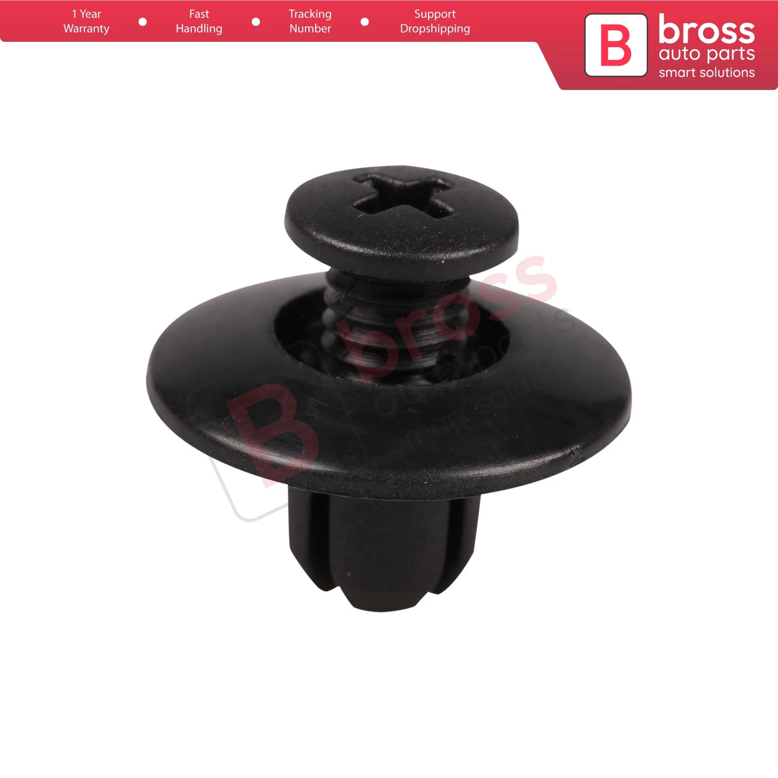 

BCF1044 10 Pieces Push-Type Retainer, Black, Long for Mazda : FB01-56-964, Nissan: 63876-95596, Honda: 90675-SB3-003