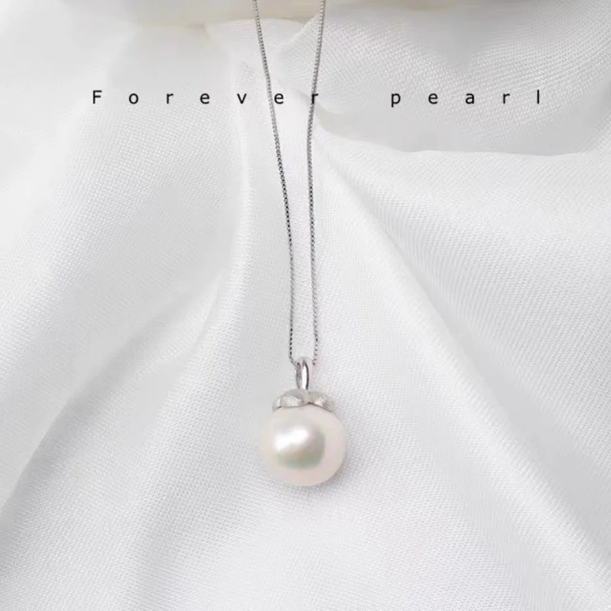 12mm natural aurora white round pearl necklace S925 Sterling Silver small mountain bamboo pendant date jewelry novel gift