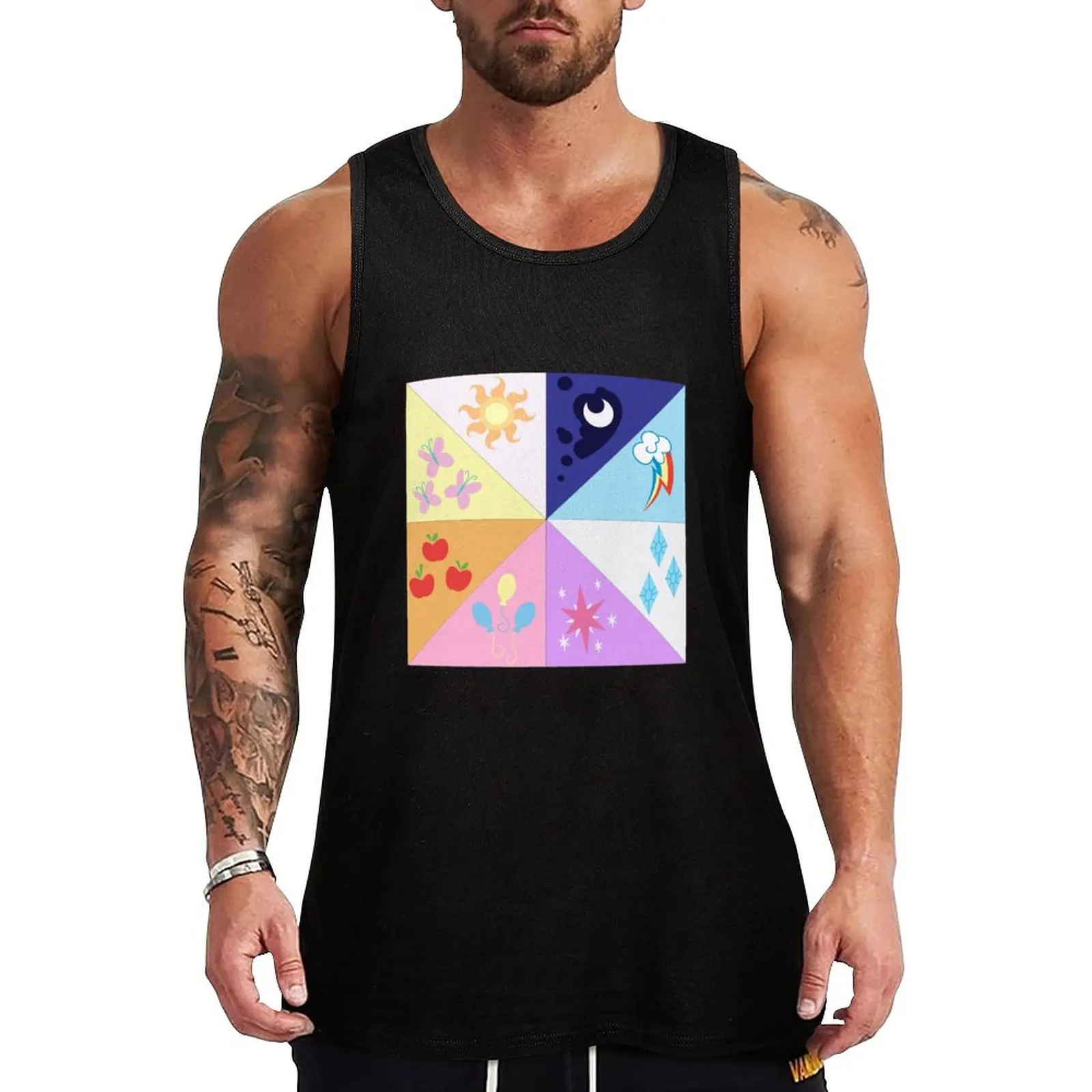 Cutie marks Tank Top Anti Shrink Tank Top Durable Casual Sleeveless Shirt