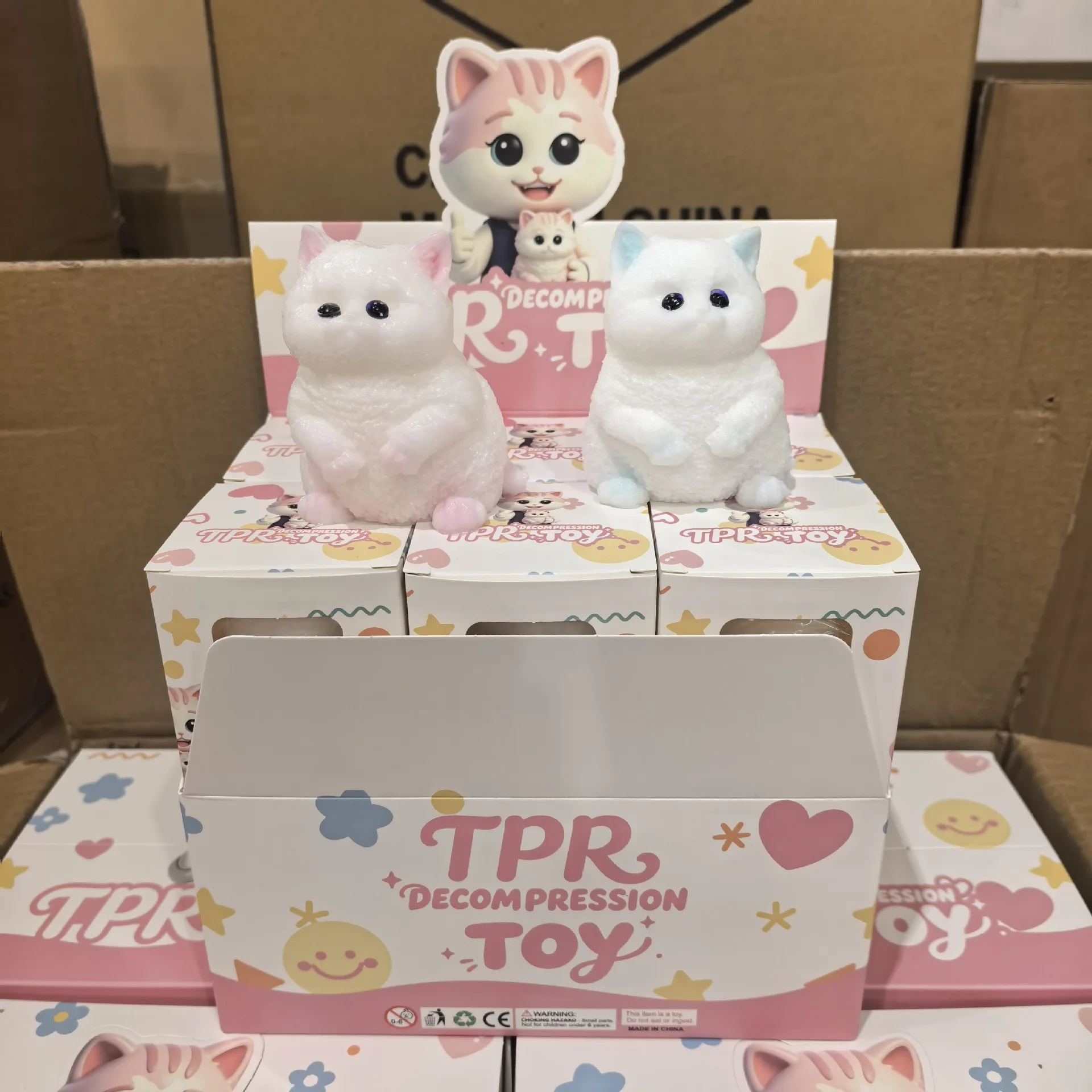 Generic Tpr Simulation Cat Squishy Toy Soft Slow Rebound Stress Relief Squeeze Toy For Adult Office Leisure Decompression
