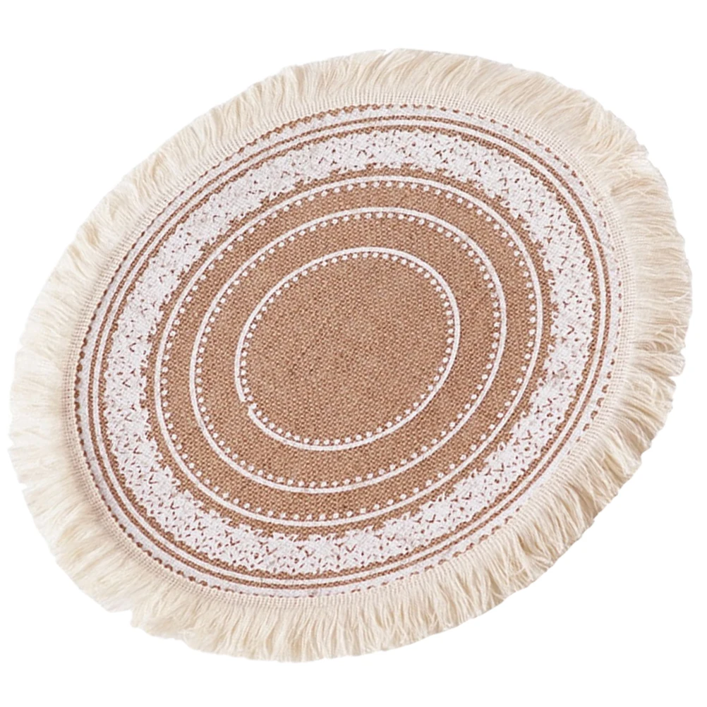 

Vintage Printing Insulation Nonslip Cup Pad Insulated Pot Cushion Restaurant Home Placemat Decor Round Braid Pad Table Mat