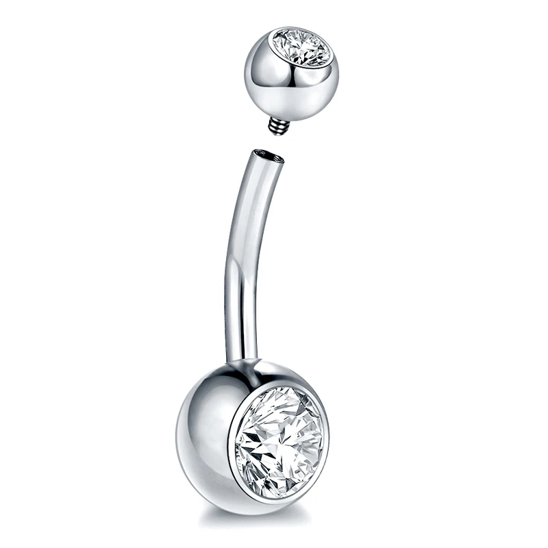 10 stks/partij G23 Titanium Navelpiercing Navel Earring Goth Crystal Buik Piercing Sieraden voor Sexy Vrouwen Navel Piercing 14G