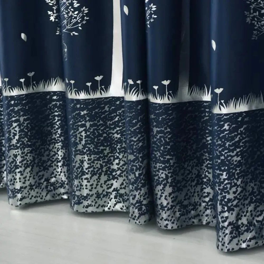 Luxury Curtains Tree Silver High Blackout Curtains for Living Room Bedroom Dining Study Money Tree Window Screen Tulle Custom