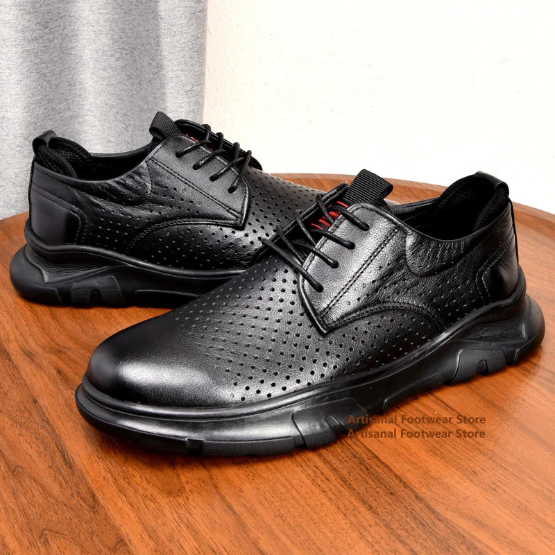 

Breathable Hollowed Out Leather Casual Shoes Men's Business Soft Soled Sports Shoes Men's Shoes Soft Leather Men's Casual Shoes