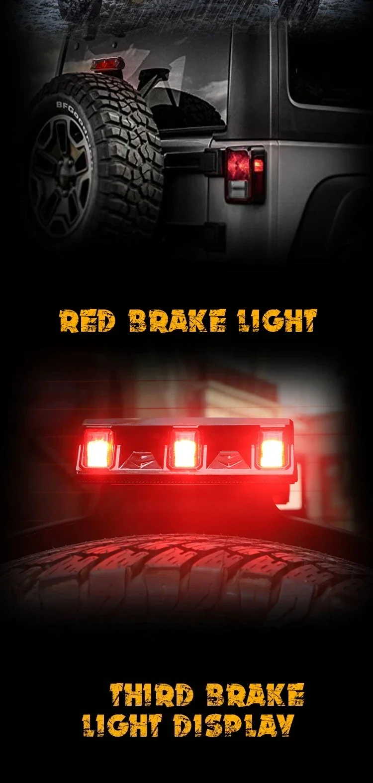 Car Led 3rd Brake Light for Jeep Wrangler JL 2018-2021 High Mount Stop Light Rear Spare Tire Light Warning Lamp Accessories detail image 3