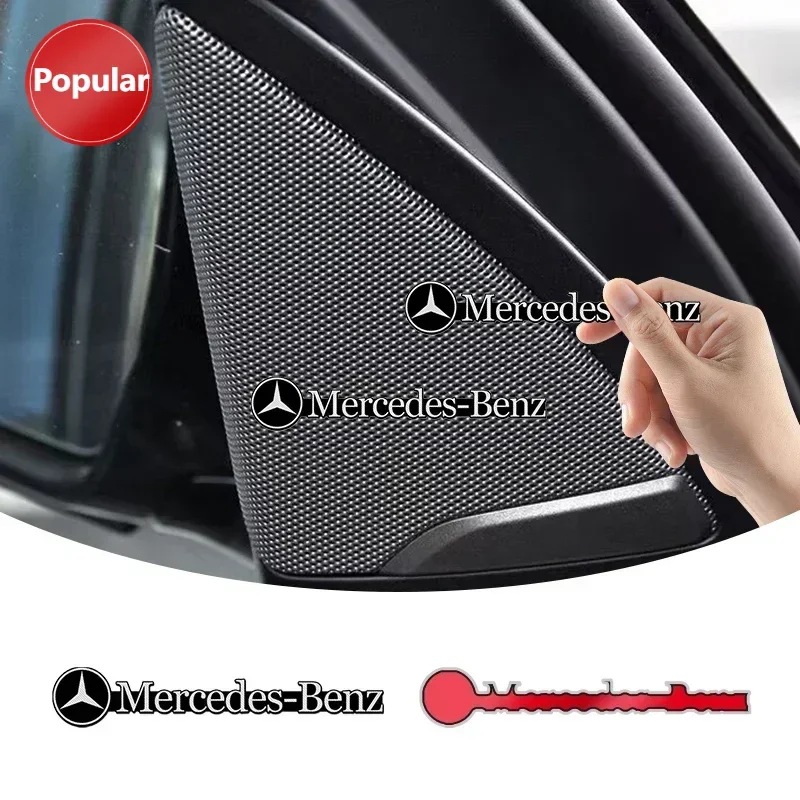

# Автомобильная аудиоукрашение, 3D алюминиевая эмблема, наклейка, наклейка для Mercedes Benz B/C/E/S Class A Class C200L GLC GLE CLA, аксессуары