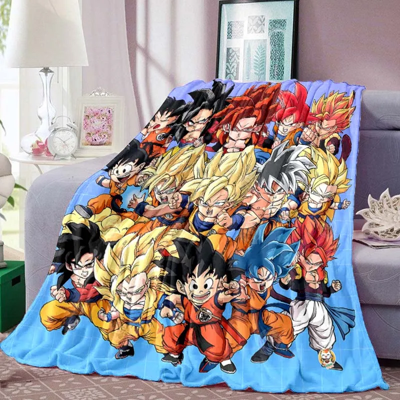 Dragon Ball Print Blanket Warm  Comfortable Flannel Blanket for Bedrooms, Sofas, Beds, Chairs, Picnics, Travel -LXR21