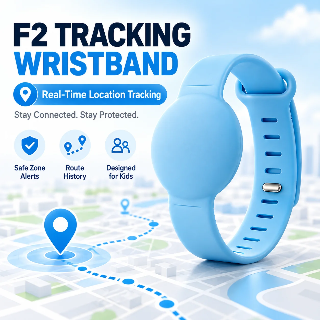 LAXASFIT GPS Tracker for Kids Elderly 180-Day Battery Waterproof Real-Time Location Sound Alert Route History Free APP