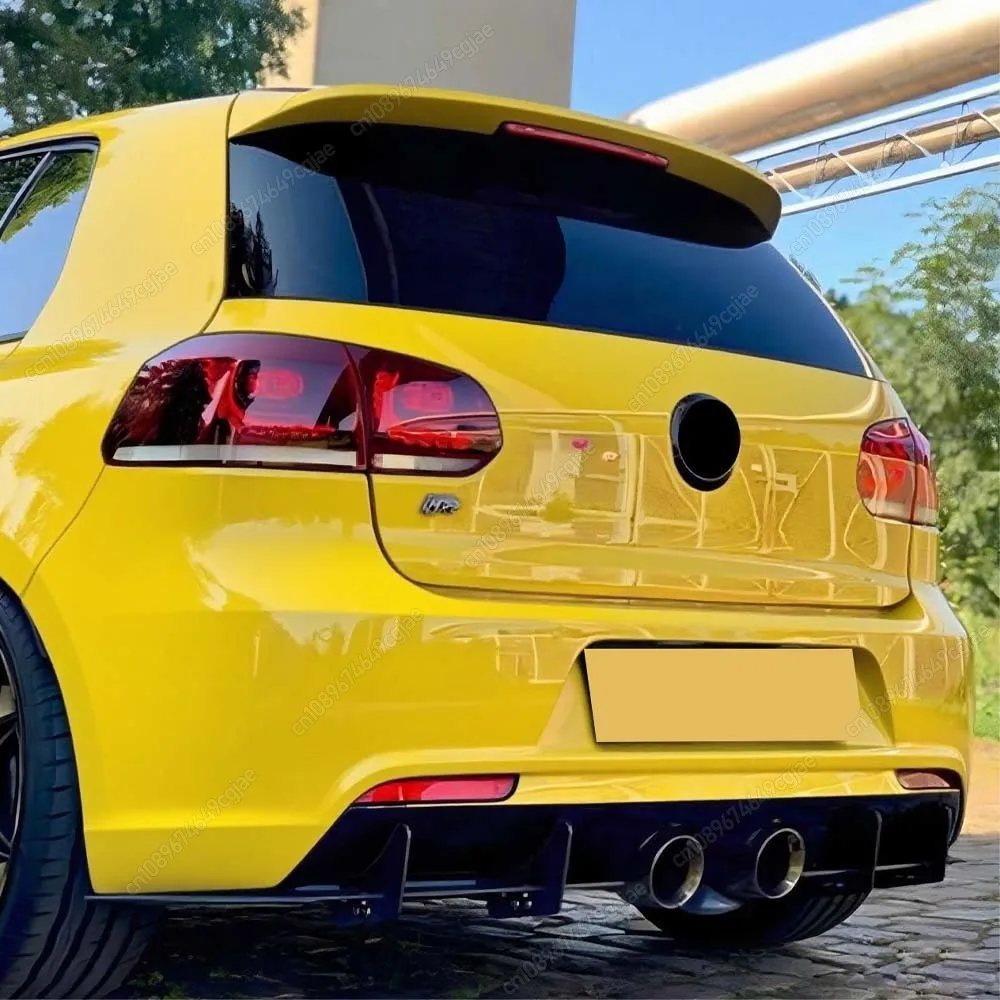 

Задний бампер, диффузор, хвостовой сплиттер, спойлеры, защитная губа, комплект кузова для VW Golf 6 MK6 R R20 2008–2011, глянцевый черный тюнинг