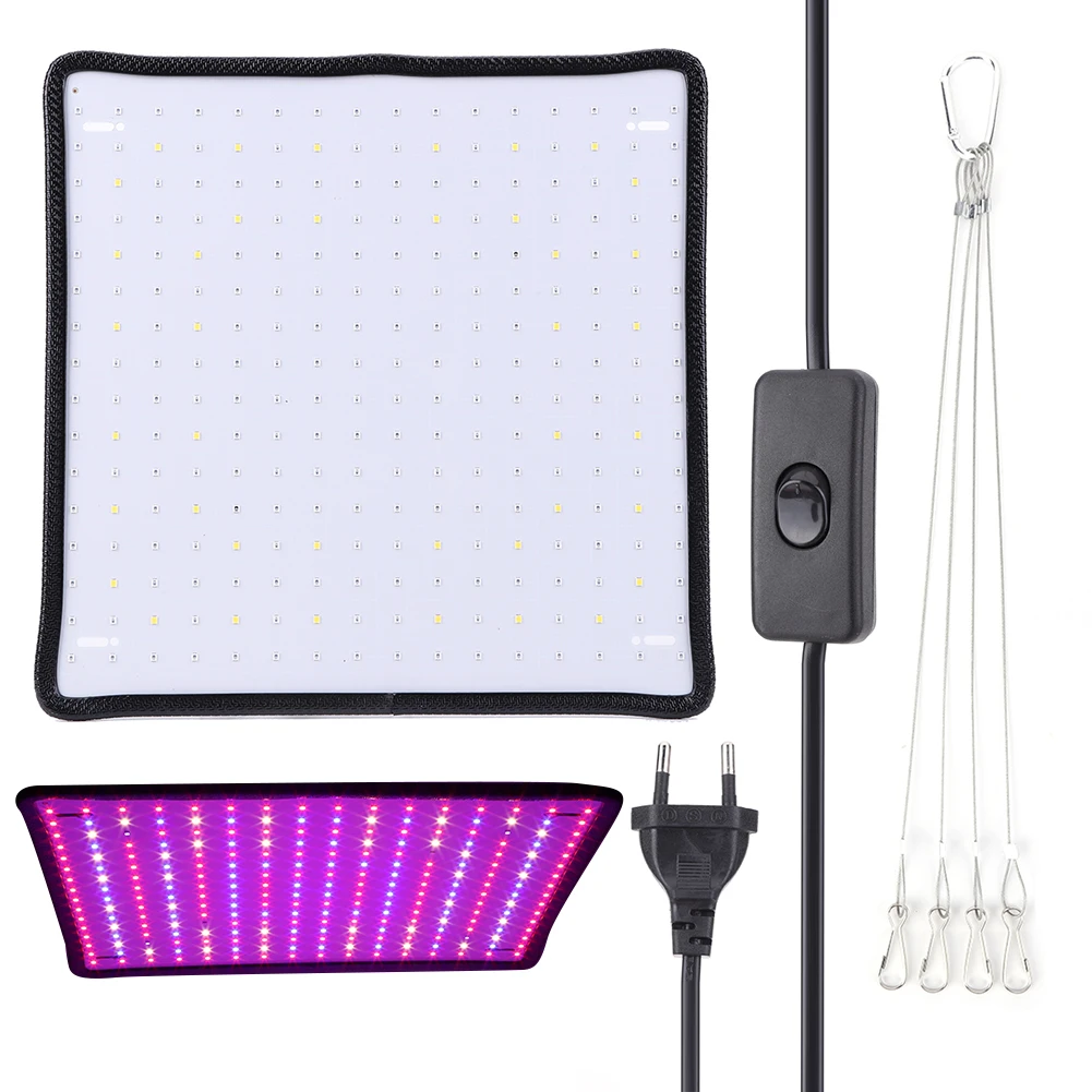 

45W Indoor Grow Lights with Hooks Full Spectrum Plant Lamp Red + Blue + White 256 LED Grow Lamp for Sowing Grow Tent Greenhouse