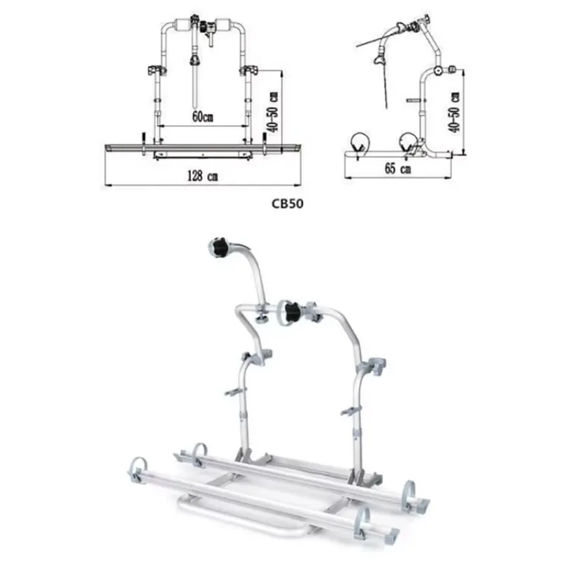 

Aluminum Alloy RV Bicycle Rack Space-Saving Design for Motorhome Storage Compact Foldable Bike Holder
