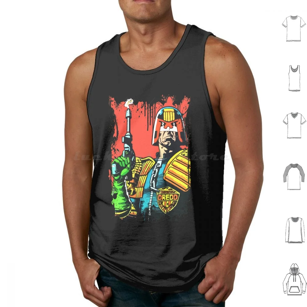 Judge Dredd Comic Funny Gift Tank Tops Vest Sleeveless Judge Dredd Comic Judge Dredd Dredd Comics Comic Judge 2000 Ad Mega