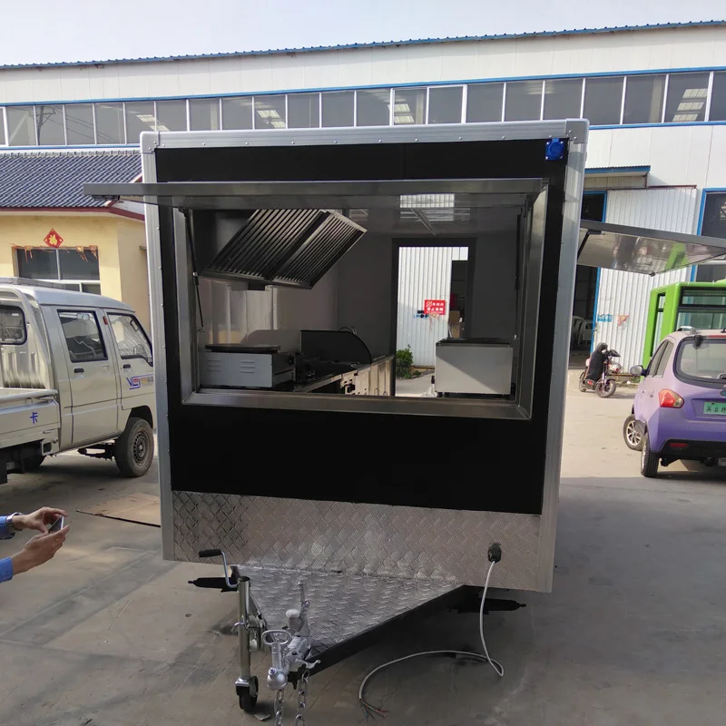 Outdoor Mobile Square Food Trailer Street Mobile Food Cart  Mobile Food Truck for Sale Pizza Customized