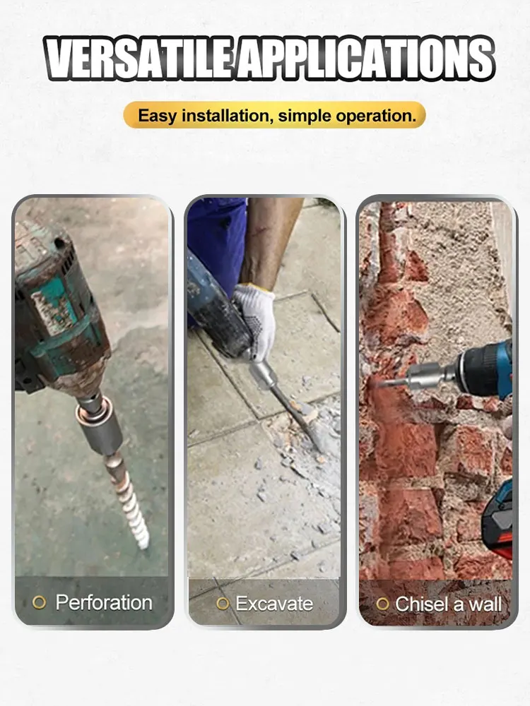 Adapter for converting Impact Wrench to Electric Hammer Converts to SDS-Plus/Square interface For use with Drill/Impact Wrench